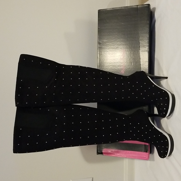 Michael Antonio Shoes - NWOT! Michael Antonio Black Suede Over-the-Knee Boots